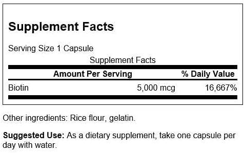 Biotin, 5000mcg – 100 kapszula – Kép 3