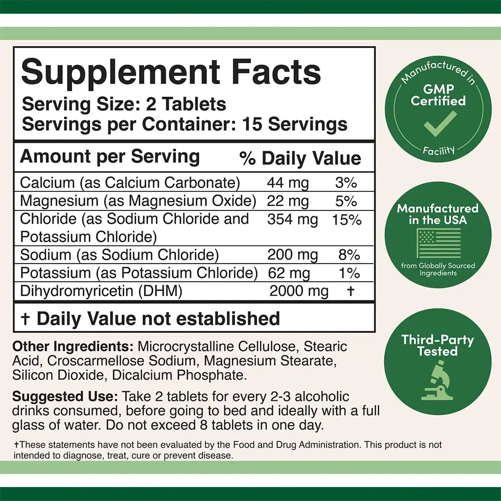 Double Wood Supplements DHM 1000 - 30 Tabletta – Kép 2