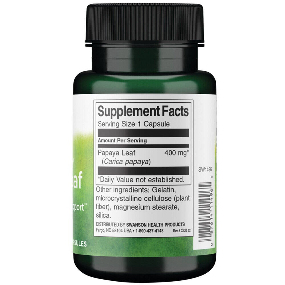 Full Spectrum Papaya Leaf, 400mg – 60 kapszula – Kép 3