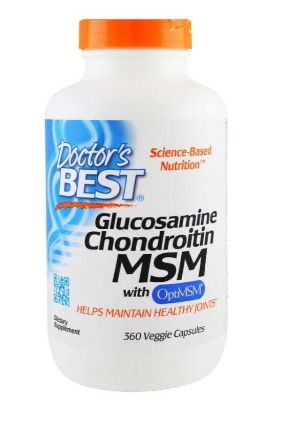 Glucosamine Chondroitin MSM with OptiMSM - 360 caps - Nuvalia