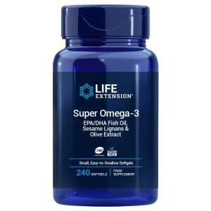 LIFE EXTENSION Super Omega-3 EPA/DHA with Sesame Lignans & Olive Extract EU version (240 easy-to-swallow sgels) - Nuvalia