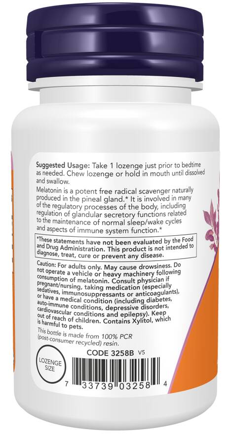 Melatonin Chewable, 3mg - 180 lozenges – Kép 3