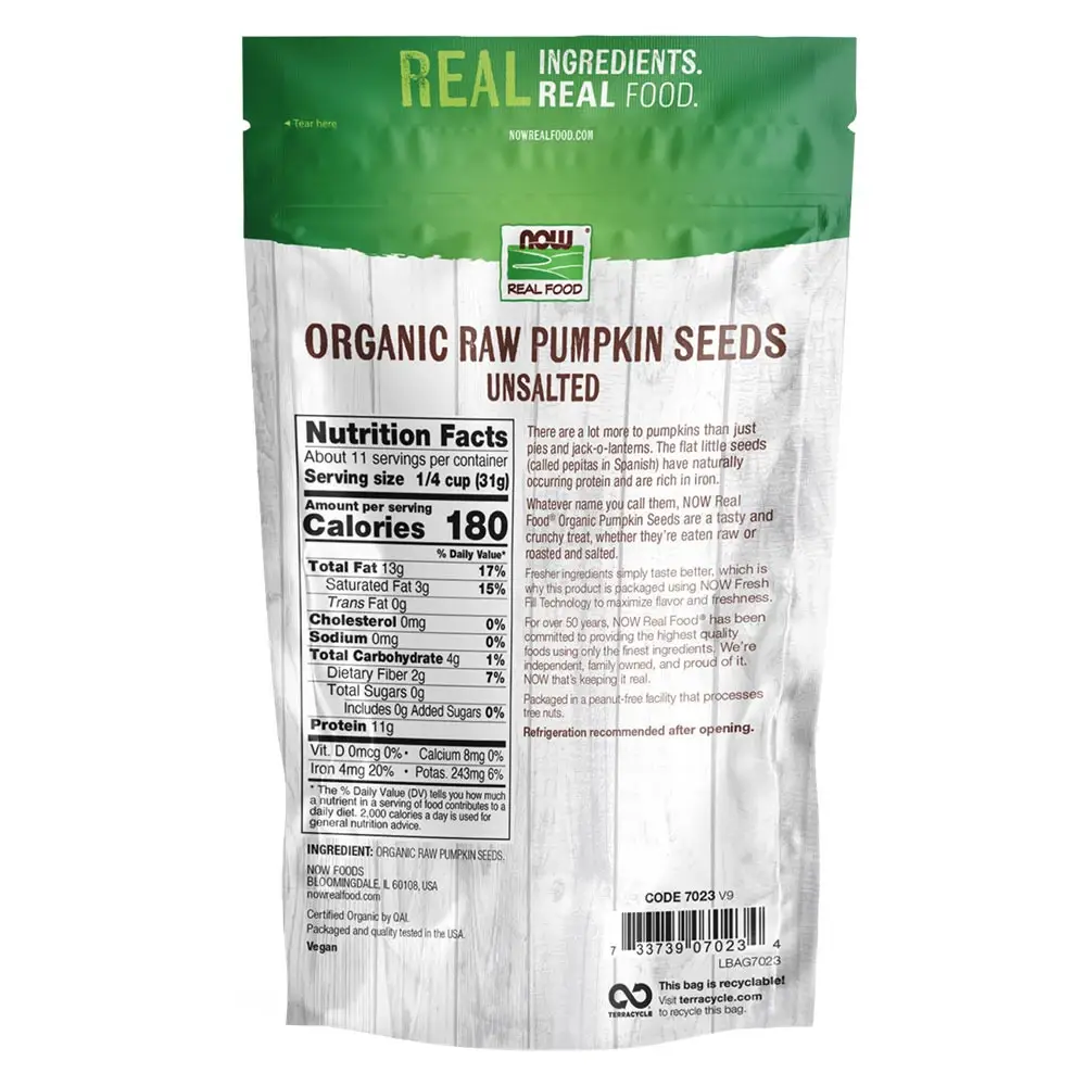 NOW Organic Pumpkin Seeds (340 g) – Kép 2