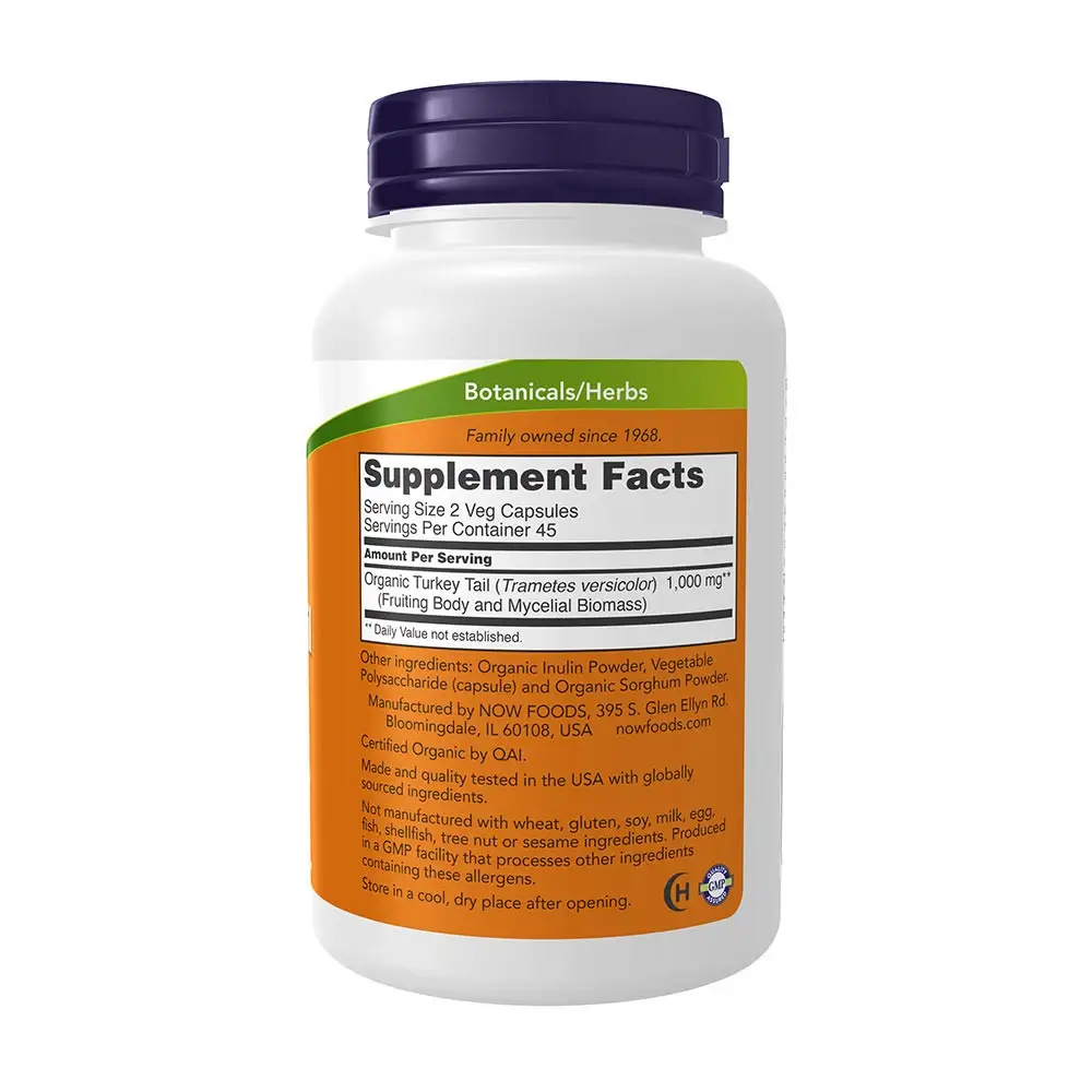 NOW Turkey Tail 500 mg – 90 növényi kapszula – Kép 2