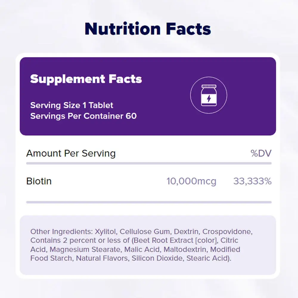 Natrol Biotin Beauty - 60 Tabletta – Kép 4