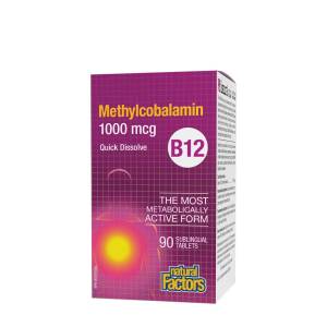 Natural Factors B12 Methylcobalamin 1000 mcg (90 Tablets) - Nuvalia