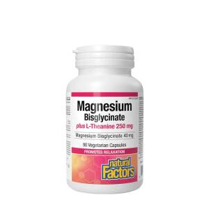 Natural Factors Magnesium Bisglycinate 100 plus L-Theanine 250 mg (90 Capsules) - Nuvalia