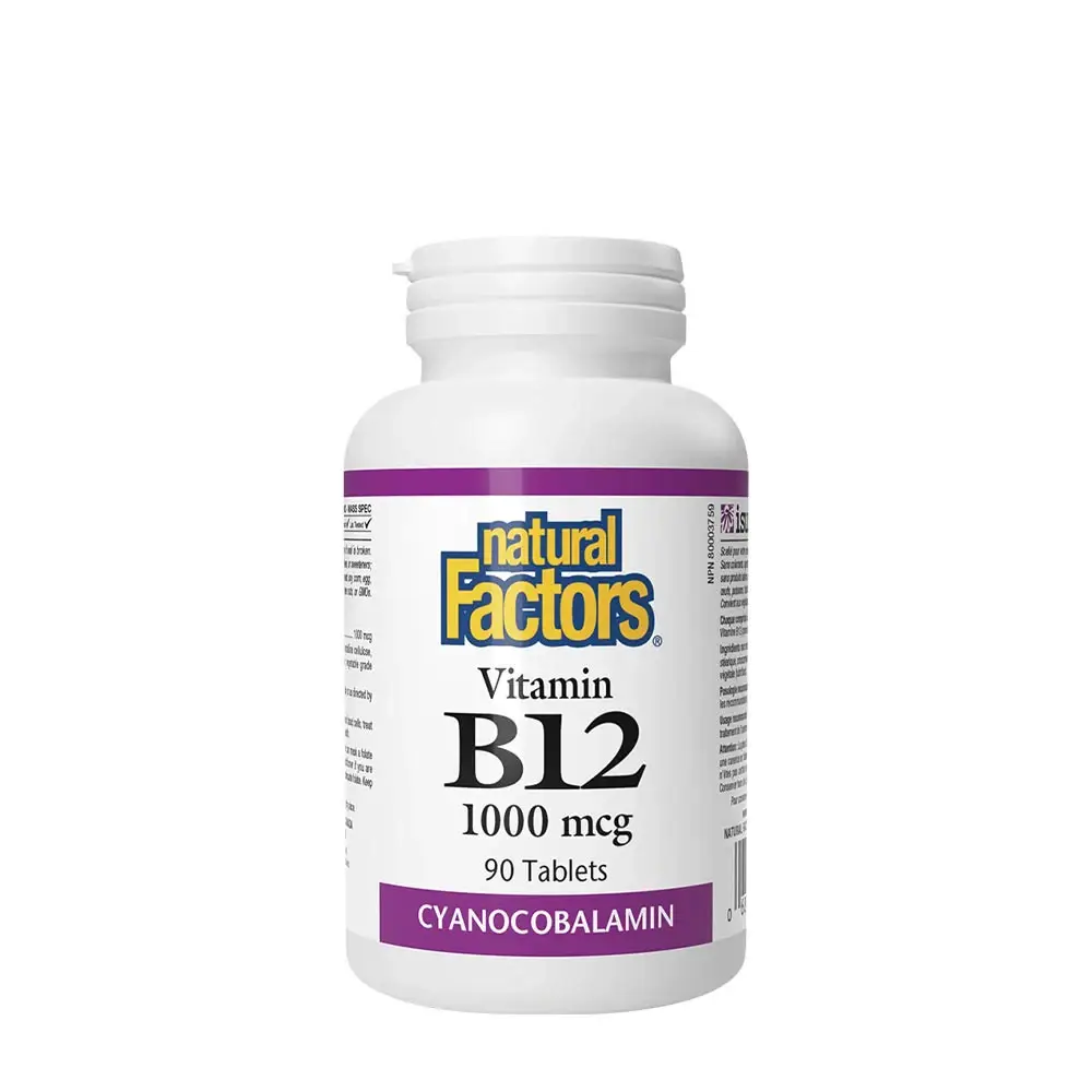 Natural Factors Vitamin B12 1000 mcg (90 Tablets) - Nuvalia