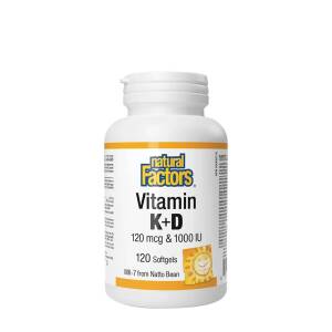 Natural Factors Vitamin K+D 120 mcg & 1000 IU (120 Softgels) - Nuvalia