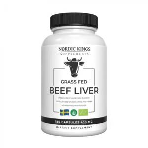 Nordic Kings 100% Grass-Fed Organic Beef Liver – 180 Capsules - Nuvalia