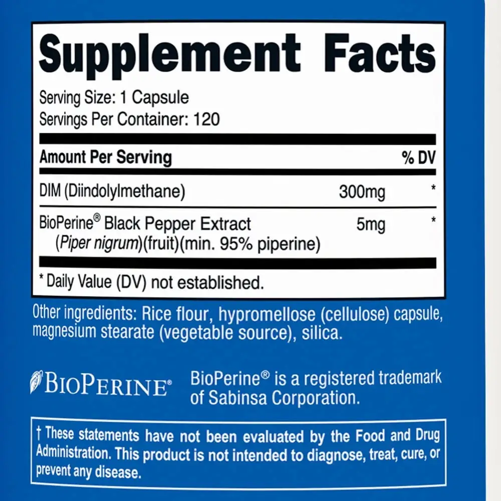Nutricost DIM Kapszulák 300 mg (120 Kapszula) – Kép 2
