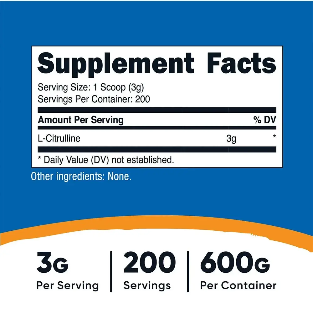 Nutricost L-Citrulline (Base) Powder (600 g) – Kép 2