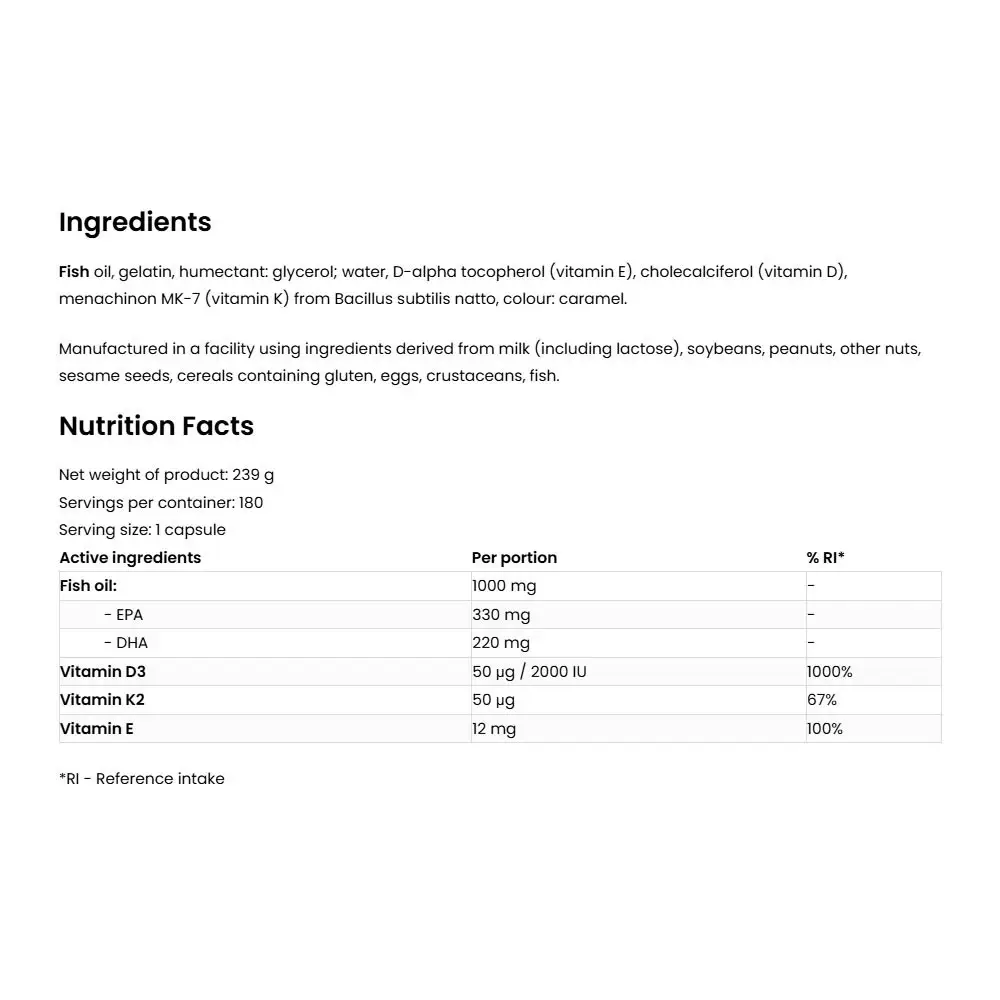 Ostrovit Omega 3 D3+K2 - 180 Kapszula – Kép 2
