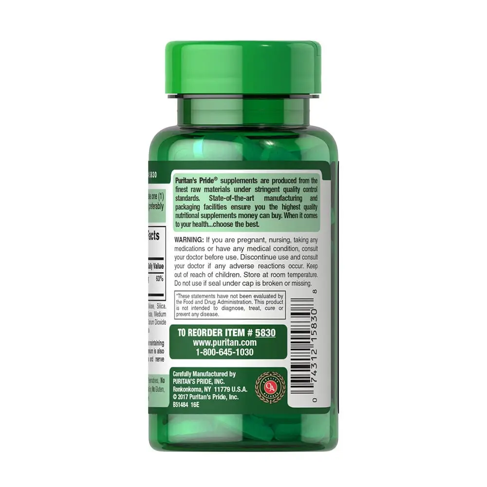 Puritan's Pride Magnézium 250 mg (100 Kapszula) – Kép 5