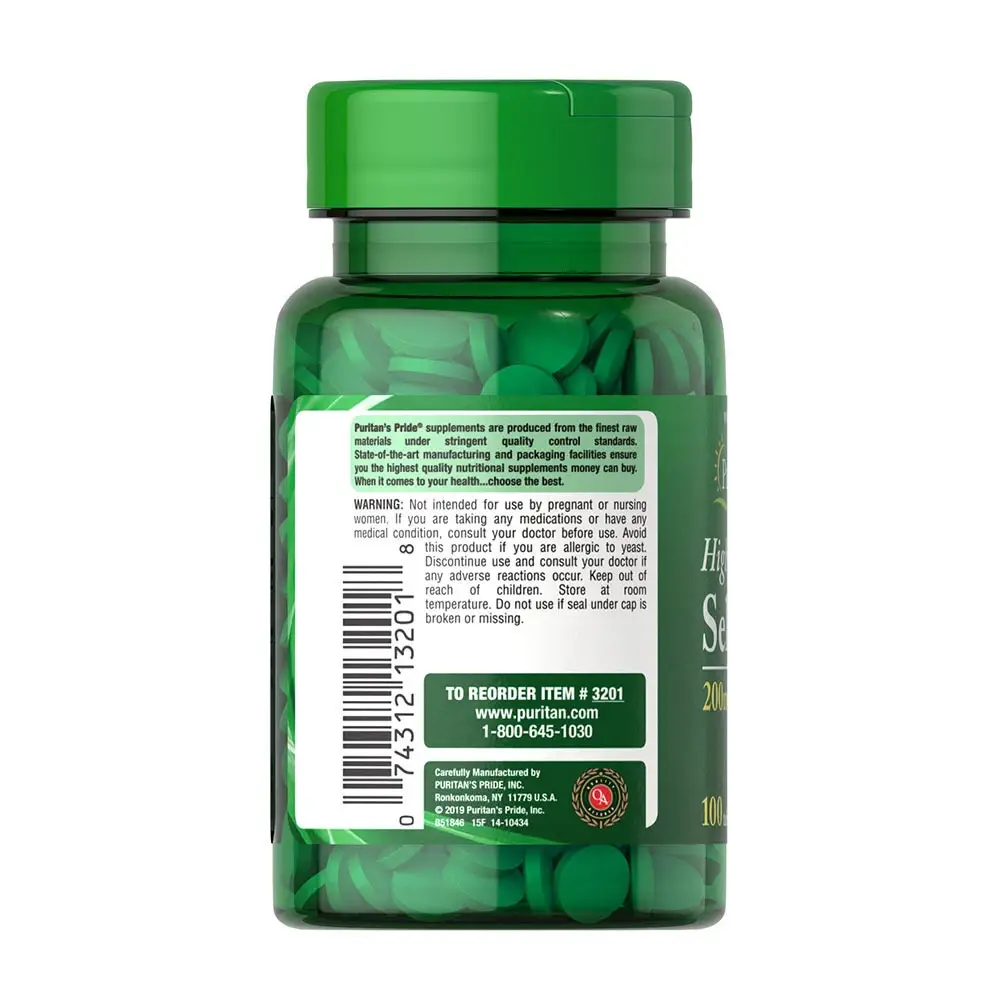 Puritan's Pride Selenium 200 mcg (100 Tabletta) – Kép 7