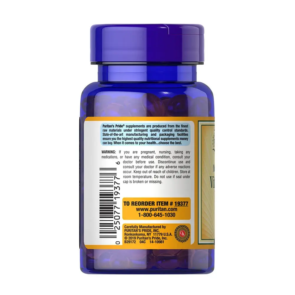 Puritan's Pride Vitamin D3 5000 IU (100 Softgels) – Kép 7