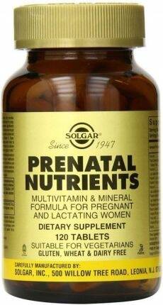 SOLGAR Prenatal Nutriens (120 tabs) - Nuvalia