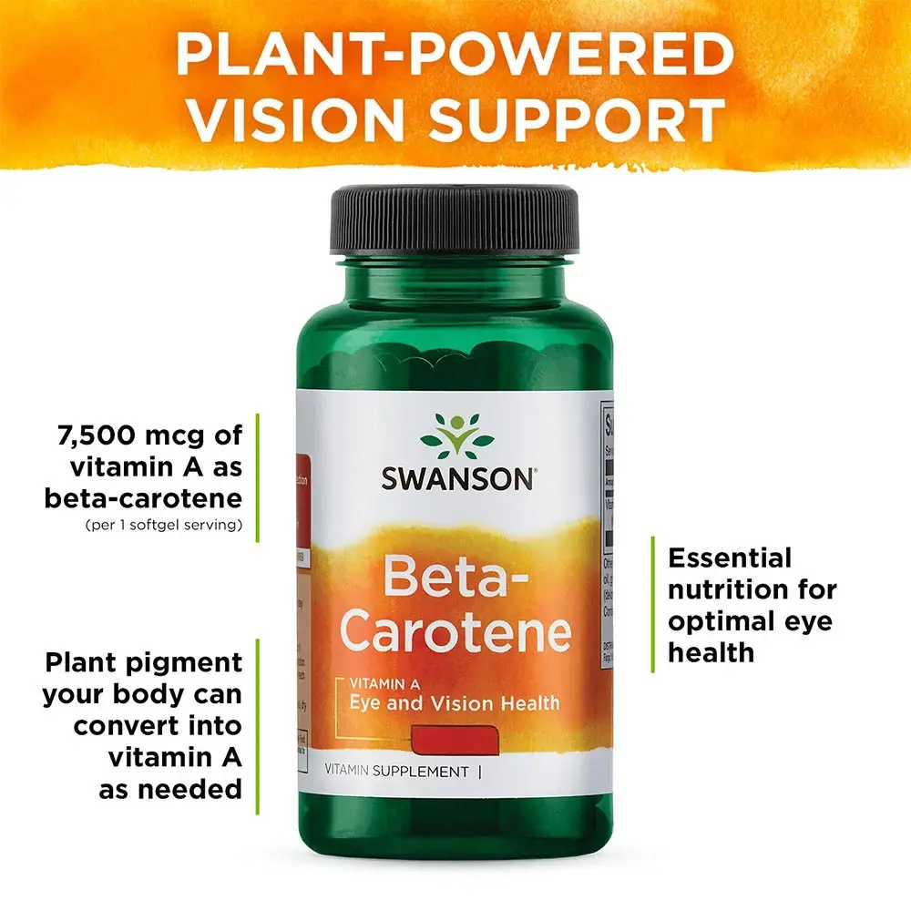 SWANSON Beta Carotene 10,000 IU - 100 Softgel – Kép 7