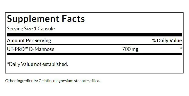 Swanson D-mannoza 700mg 60kaps – Kép 3