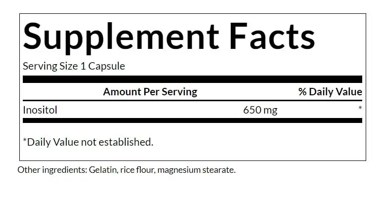 SWANSON Inositol 650mg - 100 kapszula – Kép 2