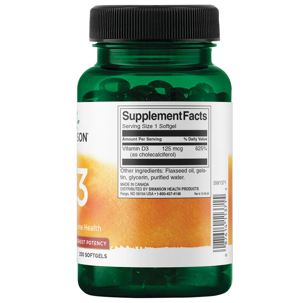 Swanson Vitamin D3 (250 Lágykapszula) – Kép 5