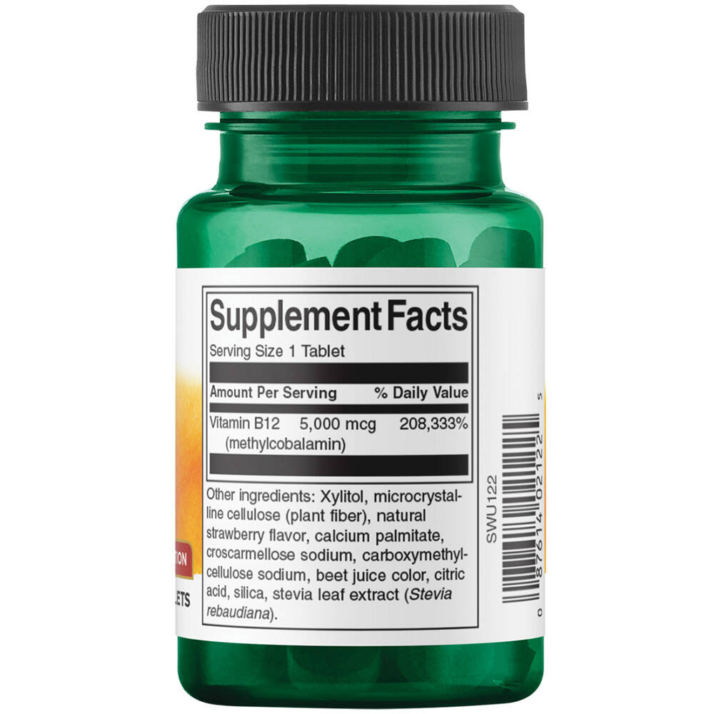 Vitamin B-12 Methylcobalamin, 5000mcg Magas felszívódás – 60 tabletta – Kép 3